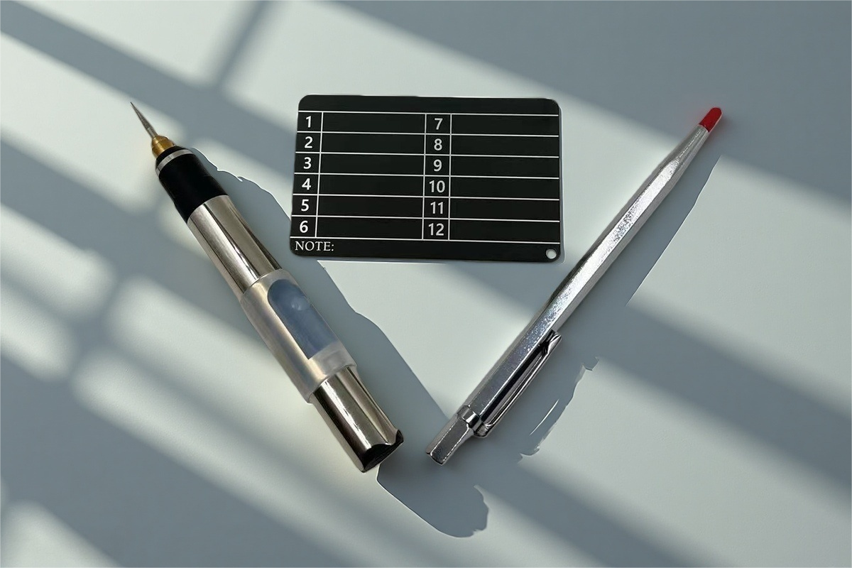 Crypto wallet recovery phrase storage kit stainless steel card record device package